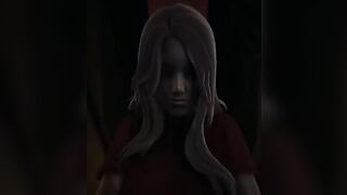Red eyes ghost girl Alma in cowgirl pose POV, giving a scary eye contact orgasm