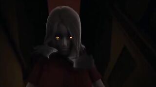 Red eyes ghost girl Alma in cowgirl pose POV, giving a scary eye contact orgasm