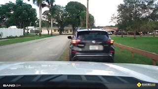A cute girl got stuck on the side of the road and had to call for help
